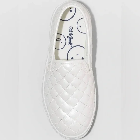 Cat & Jack Kids' White Slip-On Sneakers - Picture 2 of 10